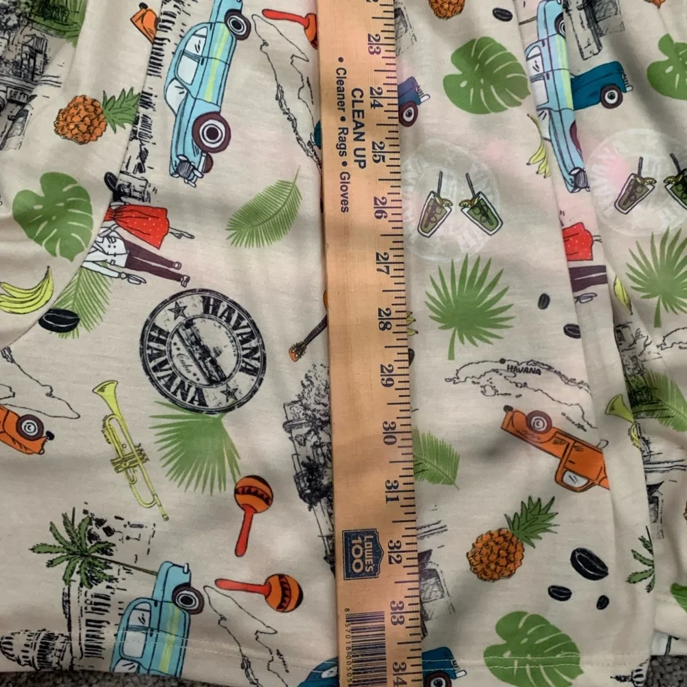 NWT Lindy Bop Cream romper babydoll halter tie back Tiki Print Dress elastic - Picture 11 of 11